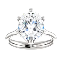 Afbeelding in Gallery-weergave laden, Echt Diamond Solitaire Kathedraal Instelling Verlovingsring Vrouwen Sieraden