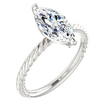Afbeelding in Gallery-weergave laden, Echt Diamond Solitaire Ring 2 Karaat Twisted Rope Style Vrouwen Sieraden