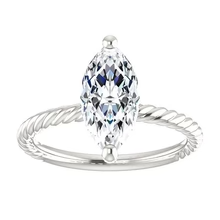 Afbeelding in Gallery-weergave laden, Echt Diamond Solitaire Ring 2 Karaat Twisted Rope Style Vrouwen Sieraden