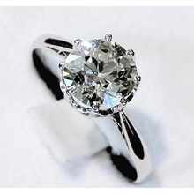 Afbeelding in Gallery-weergave laden, Echt Diamond Solitaire Ring 2,50 Karaat Old Mine Klassieke Vrouwen Sieraden