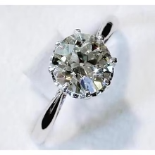 Afbeelding in Gallery-weergave laden, Echt Diamond Solitaire Ring 2,50 Karaat Old Mine Klassieke Vrouwen Sieraden