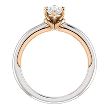 Afbeelding in Gallery-weergave laden, Echt Diamond Solitaire Ring Marquise Cut 1 Carat Two Tone Dames Sieraden