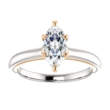 Afbeelding in Gallery-weergave laden, Echt Diamond Solitaire Ring Marquise Cut 1 Carat Two Tone Dames Sieraden