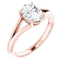 Afbeelding in Gallery-weergave laden, Echt Diamond Solitaire Ring Split Shank 2 Karaats Roségoud