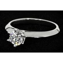 Afbeelding in Gallery-weergave laden, Echt Diamond Solitaire Ronde Belofte Ring 1 Karaat Witgoud 14K