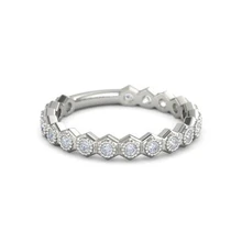 Afbeelding in Gallery-weergave laden, Echt Diamond Wedding Anniversary Band 1,90 Karaat Zeshoek Milgrain Sieraden