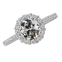 Afbeelding in Gallery-weergave laden, Echt Diamant Ronde Oude Mijn Geslepen Halo Verlovingsring 5,50 Karaat Witgoud