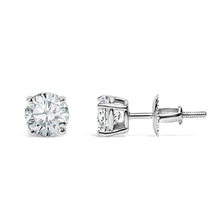 Afbeelding in Gallery-weergave laden, Natuurlijke Echte (Niet Labgekweekt) Diamanten Oorknopjes 3 Karaat Prong Gezet Witgoud Sieraden