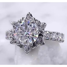 Afbeelding in Gallery-weergave laden, Echt Diamanten Ring Starburst 3 Karaat Dames 14K Witgouden Sieraden