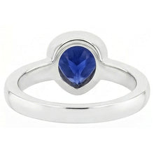 Afbeelding in Gallery-weergave laden, Echte Blauwe saffier Solitaire triljoen vormige ring bezel set 2 karaat