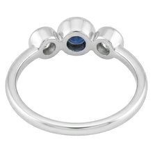 Afbeelding in Gallery-weergave laden, Echte Gouden Edelsteen Ring Bezel Set Diamanten & Saffier 3 Steen 1,50 Karaat
