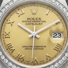 Afbeelding in Gallery-weergave laden, Echte Nieuwe Romeinse wijzerplaat, datum, kijk gewoon naar roestvrijstalen jubileumarmband Rolex