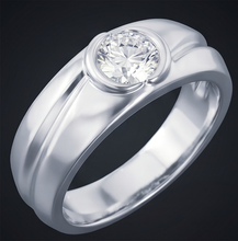 Afbeelding in Gallery-weergave laden, Echte Ovale Diamant Ring Heren Juwelen Omlijsting