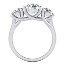 Afbeelding in Gallery-weergave laden, Echte Ronde Diamant Drie Stenen Ring