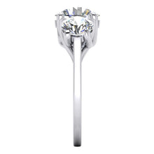 Afbeelding in Gallery-weergave laden, Echte Ronde Diamant Drie Stenen Ring