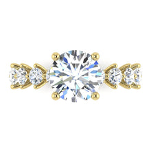 Afbeelding in Gallery-weergave laden, Echte Ronde Diamant Ring Met Accenten Geel Goud