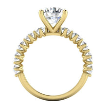 Afbeelding in Gallery-weergave laden, Echte Ronde Diamant Ring Met Accenten Geel Goud