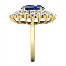 Afbeelding in Gallery-weergave laden, Echte Saffier En Diamant Cocktail Ring