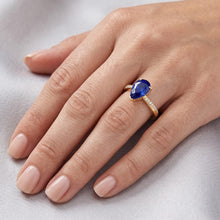 Afbeelding in Gallery-weergave laden, Echte Saffier Ring 2.50 Karaat - 14K Bicolor Goud