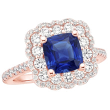Afbeelding in Gallery-weergave laden, Echte Saffier Ring 3.75 Karaat - 14K Roségoud