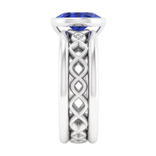 Afbeelding in Gallery-weergave laden, Echte Solitaire Bezel Hartvormige Saffier Ring 2.50 Karaat Infinity Style