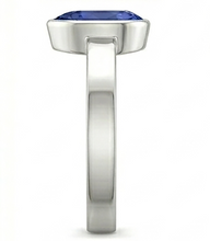 Afbeelding in Gallery-weergave laden, Echte Solitaire Bezel Set Heren Ring Peer Geslepen Blauwe Saffier 2.50 Karaat