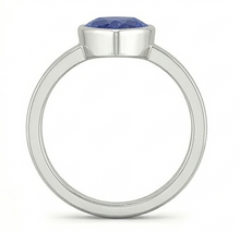 Afbeelding in Gallery-weergave laden, Echte Solitaire Bezel Set Heren Ring Peer Geslepen Blauwe Saffier 2.50 Karaat