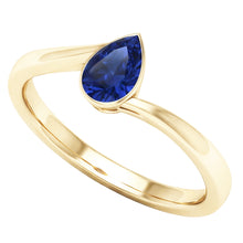 Afbeelding in Gallery-weergave laden, Echte Solitaire Sri Lankaanse Sapphire Ring Bezel Set Geel Goud 1,50 Karaat