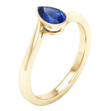 Afbeelding in Gallery-weergave laden, Echte Solitaire Sri Lankaanse Sapphire Ring Bezel Set Geel Goud 1,50 Karaat
