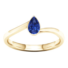 Afbeelding in Gallery-weergave laden, Echte Solitaire Sri Lankaanse Sapphire Ring Bezel Set Geel Goud 1,50 Karaat