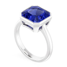 Afbeelding in Gallery-weergave laden, Echte Stralende Solitaire Ring Bezel Set Ceylon Sapphire 2 karaat