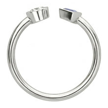 Afbeelding in Gallery-weergave laden, Echte Toi et Moi Ronde Diamant & Triljoen Bezel Set Saffier Ring 1 Karaat