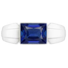 Afbeelding in Gallery-weergave laden, Echte 2 karaats Solitaire Damesring Prinses Ceylon Sapphire Bezel Set