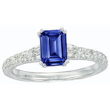 Afbeelding in Gallery-weergave laden, Edelsteen Blauwe Saffier Ring Baguette & Ronde Accenten 3,50 Karaat