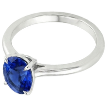 Afbeelding in Gallery-weergave laden, echte oval saffier 2karaat ring close-up detail