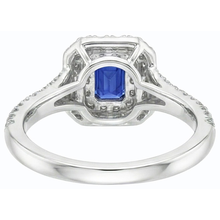 Afbeelding in Gallery-weergave laden, Edelsteen Dubbele Halo Smaragd Ceylon Saffier Ring 3,50 Karaat