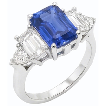 Afbeelding in Gallery-weergave laden, echte saffier 2.50karaat ring close-up detail
