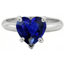 Afbeelding in Gallery-weergave laden, echte heart saffier 2.50karaat ring close-up detail