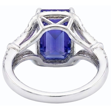 Afbeelding in Gallery-weergave laden, echte round saffier 4karaat ring profielweergave