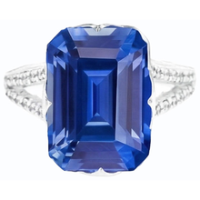 Afbeelding in Gallery-weergave laden, Natuurlijke Echte (Niet Labgekweekt) Edelsteen Ring Smaragd Blauwe Saffier Gespleten Schacht 5.50 Karaat Sieraden