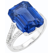 Afbeelding in Gallery-weergave laden, Natuurlijke Echte (Niet Labgekweekt) Edelsteen Ring Smaragd Blauwe Saffier Gespleten Schacht 5.50 Karaat Sieraden