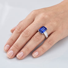 Afbeelding in Gallery-weergave laden, Edelsteen Ring Smaragd Saffier Stokbrood & Ronde Diamanten 4.50 Karaat