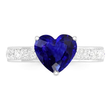Afbeelding in Gallery-weergave laden, Edelsteen Sieraden Blauwe Saffier Hart Verlovingsring Goud 4,50 Karaat