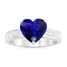 Afbeelding in Gallery-weergave laden, Edelsteen Sieraden Blauwe Saffier Hart Verlovingsring Goud 4,50 Karaat