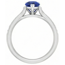 Afbeelding in Gallery-weergave laden, Edelsteen Sieraden Verlovingsring Peer Blauwe Saffier 2 Karaat