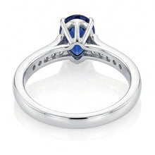 Afbeelding in Gallery-weergave laden, Edelsteen Sieraden Verlovingsring Peer Blauwe Saffier 2 Karaat