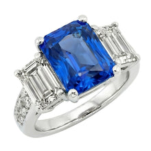 Afbeelding in Gallery-weergave laden, echte round diamant 4.50karaat ring zijaanzicht