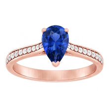 Afbeelding in Gallery-weergave laden, Edelsteen Trouwring Peervormige Ceylon Sapphire 3 Karaat Sieraden