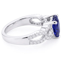 Afbeelding in Gallery-weergave laden, Edelsteen ring hart geslepen blauwe saffier gespleten schacht 4,50 karaat