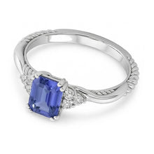 Afbeelding in Gallery-weergave laden, echte round saffier 2karaat ring close-up detail